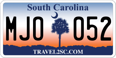 SC license plate MJO052