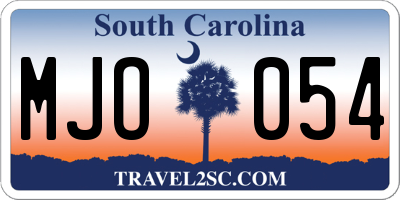 SC license plate MJO054