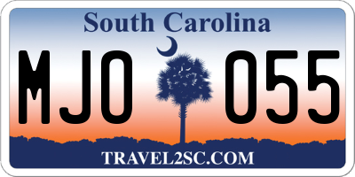 SC license plate MJO055