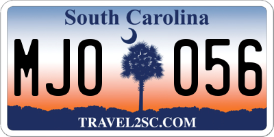 SC license plate MJO056