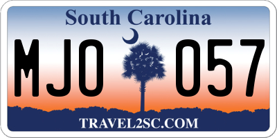 SC license plate MJO057