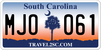 SC license plate MJO061
