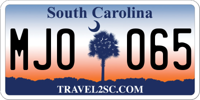 SC license plate MJO065