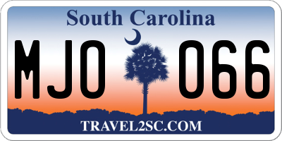 SC license plate MJO066