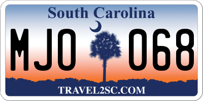 SC license plate MJO068