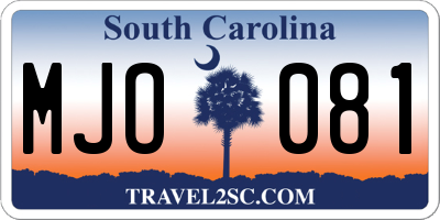 SC license plate MJO081