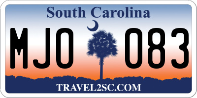 SC license plate MJO083