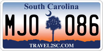 SC license plate MJO086