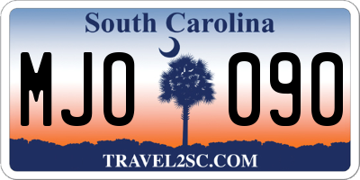 SC license plate MJO090