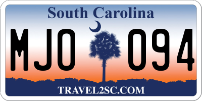 SC license plate MJO094