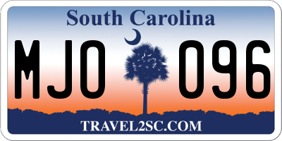 SC license plate MJO096