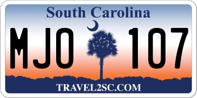 SC license plate MJO107
