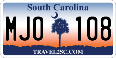 SC license plate MJO108