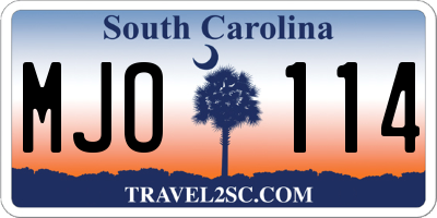 SC license plate MJO114