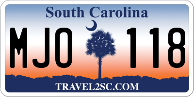 SC license plate MJO118