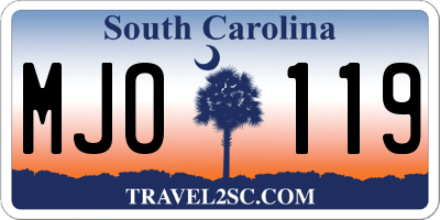 SC license plate MJO119