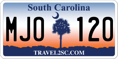 SC license plate MJO120