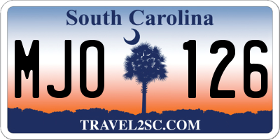 SC license plate MJO126