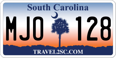 SC license plate MJO128