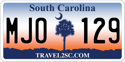 SC license plate MJO129