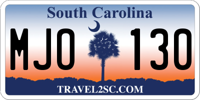 SC license plate MJO130