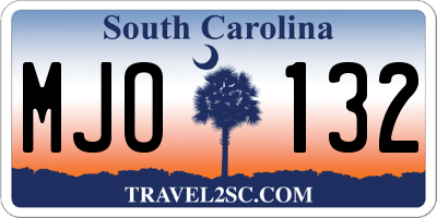 SC license plate MJO132