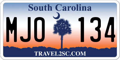 SC license plate MJO134