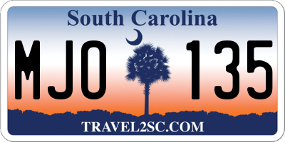 SC license plate MJO135