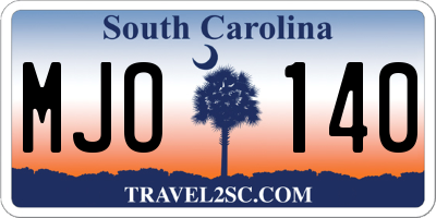 SC license plate MJO140