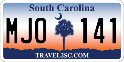 SC license plate MJO141