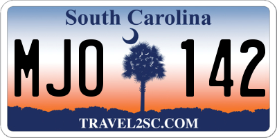 SC license plate MJO142