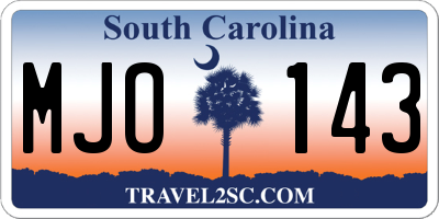 SC license plate MJO143
