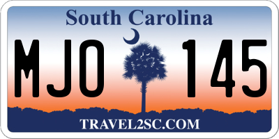 SC license plate MJO145
