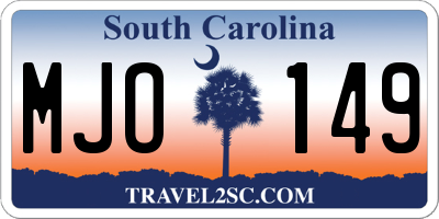 SC license plate MJO149