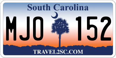 SC license plate MJO152