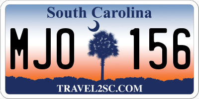 SC license plate MJO156
