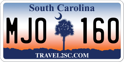 SC license plate MJO160