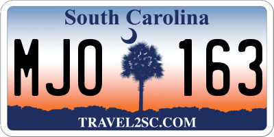 SC license plate MJO163