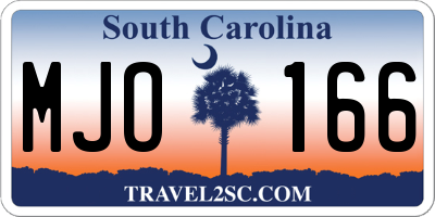 SC license plate MJO166