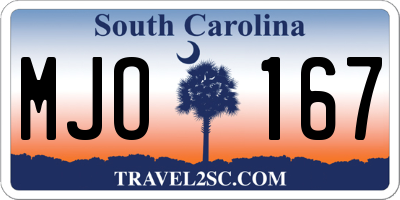 SC license plate MJO167