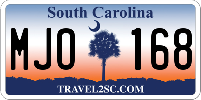 SC license plate MJO168
