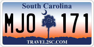 SC license plate MJO171