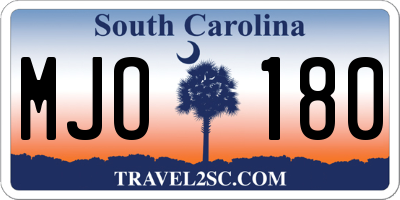 SC license plate MJO180
