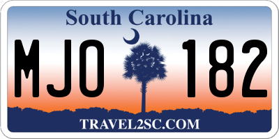 SC license plate MJO182