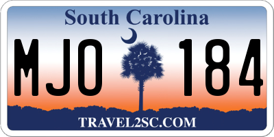 SC license plate MJO184