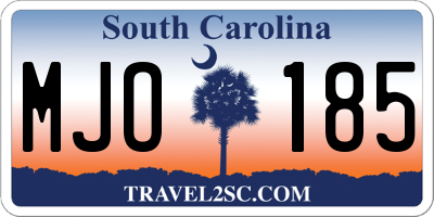 SC license plate MJO185