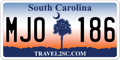 SC license plate MJO186