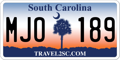 SC license plate MJO189