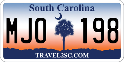 SC license plate MJO198