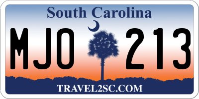 SC license plate MJO213